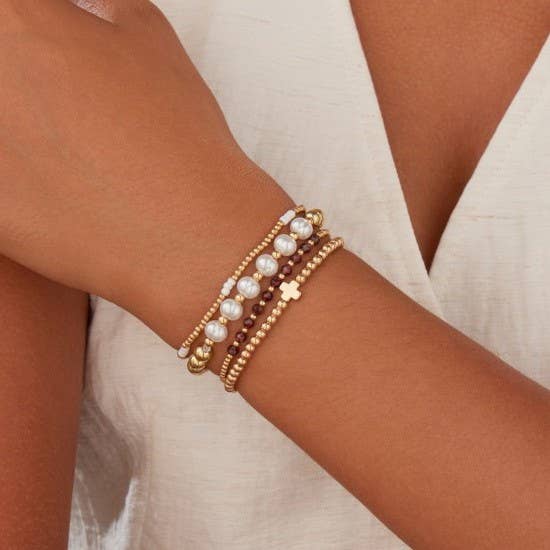 Faith & Sparkle Amethyst Bracelet Stack