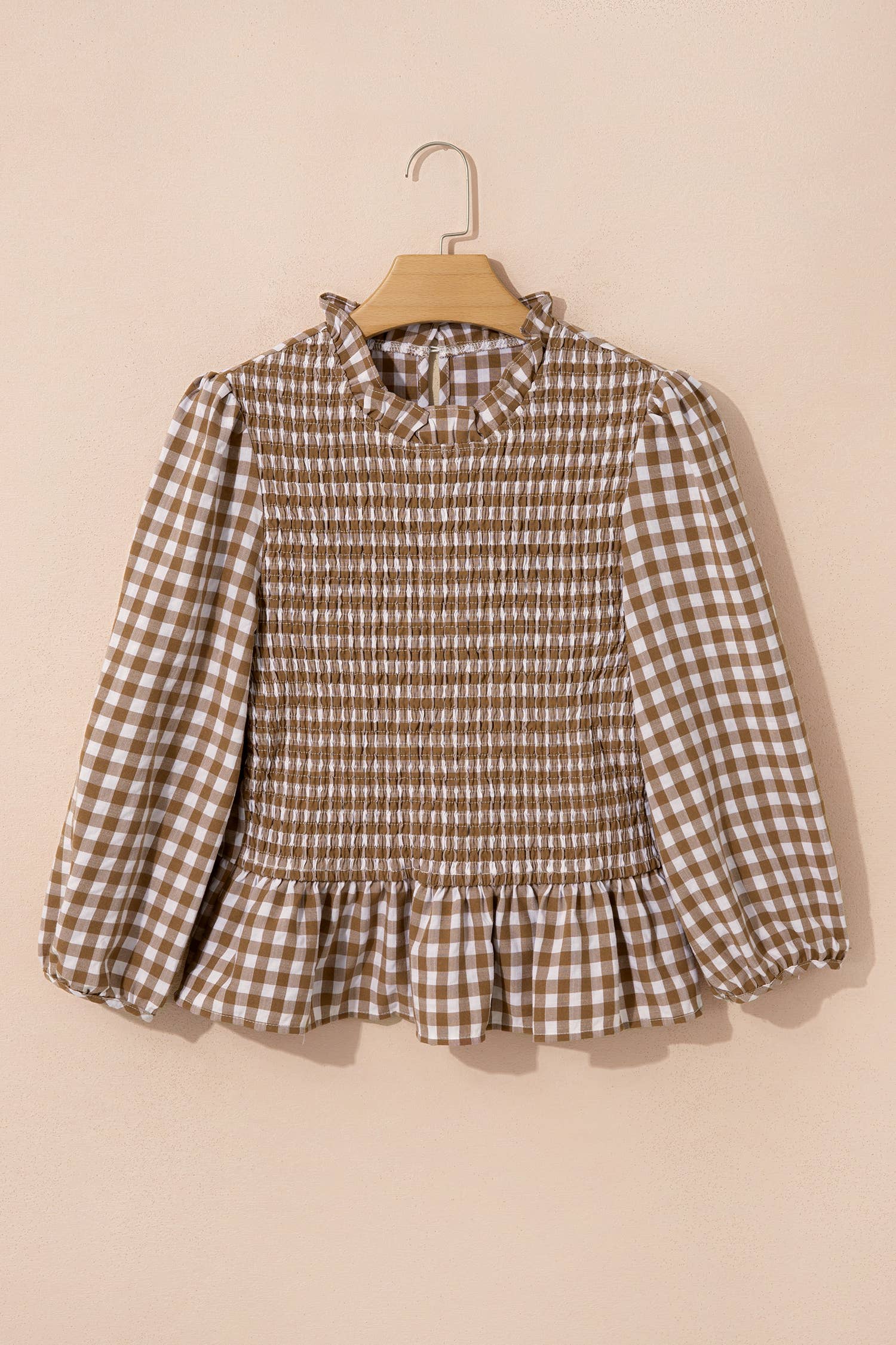 Gingham & Grace Peplum Top