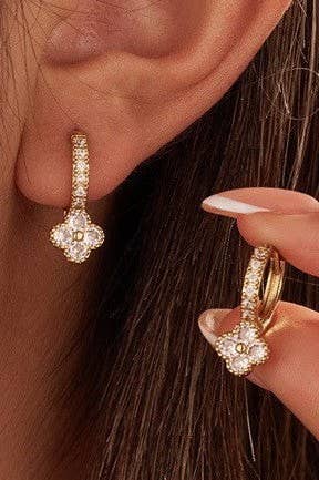 All That Glitters Clover Hoop Earrings