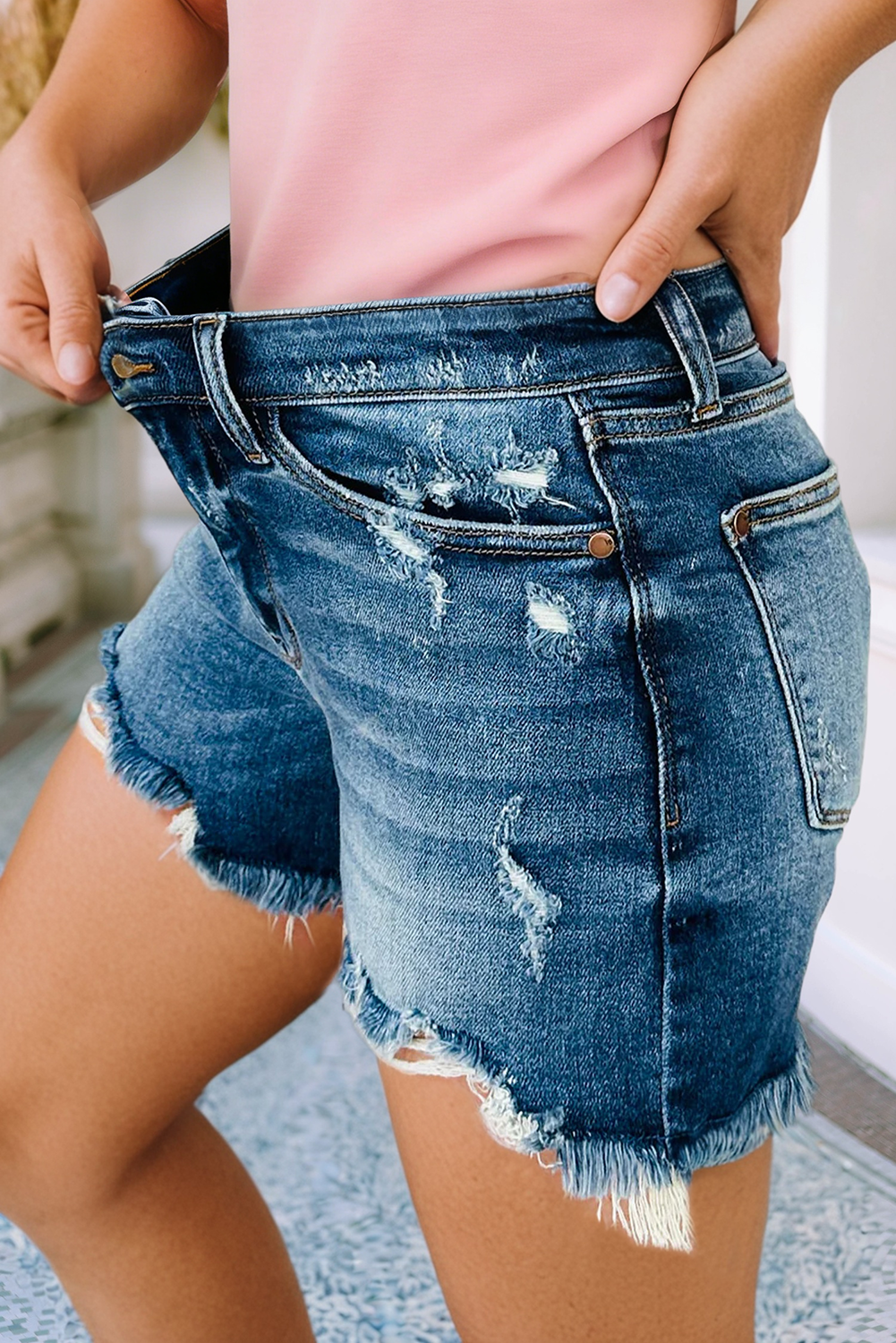 Everyday Favorite Distressed Denim Shorts