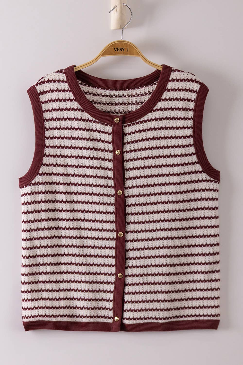 Sweet & Striped Button-Down Sweater Vest