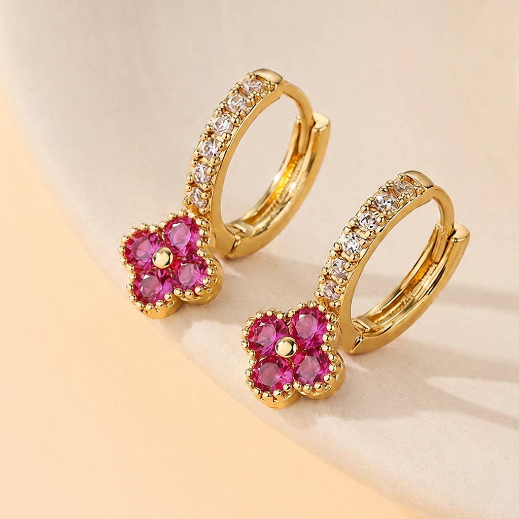 All That Glitters Clover Hoop Earrings