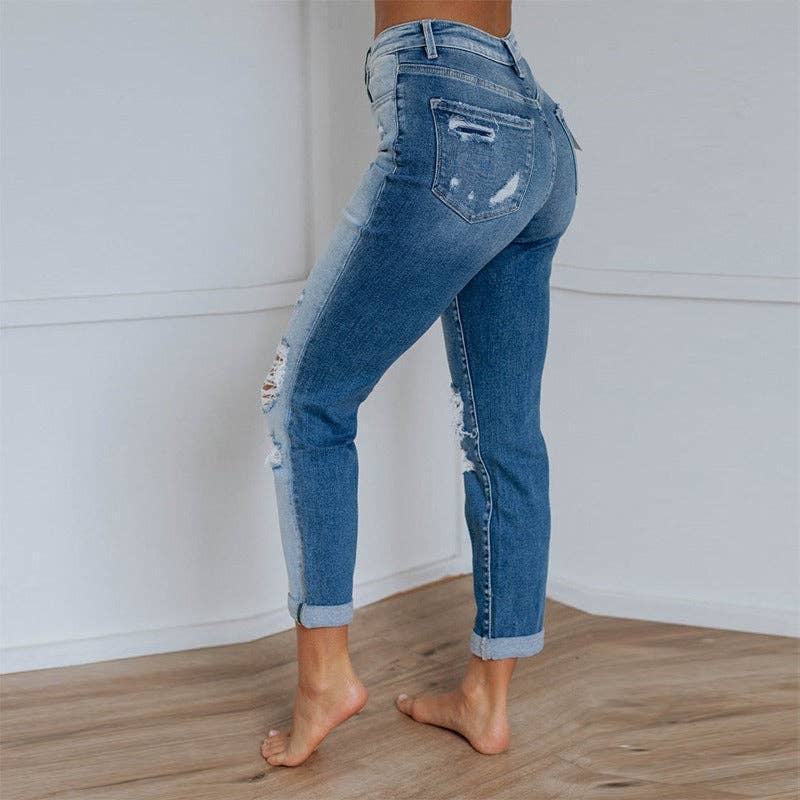 The Perfectly Distressed Boyfriend Jeans