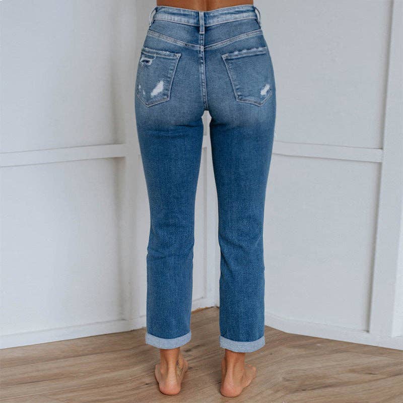 The Perfectly Distressed Boyfriend Jeans