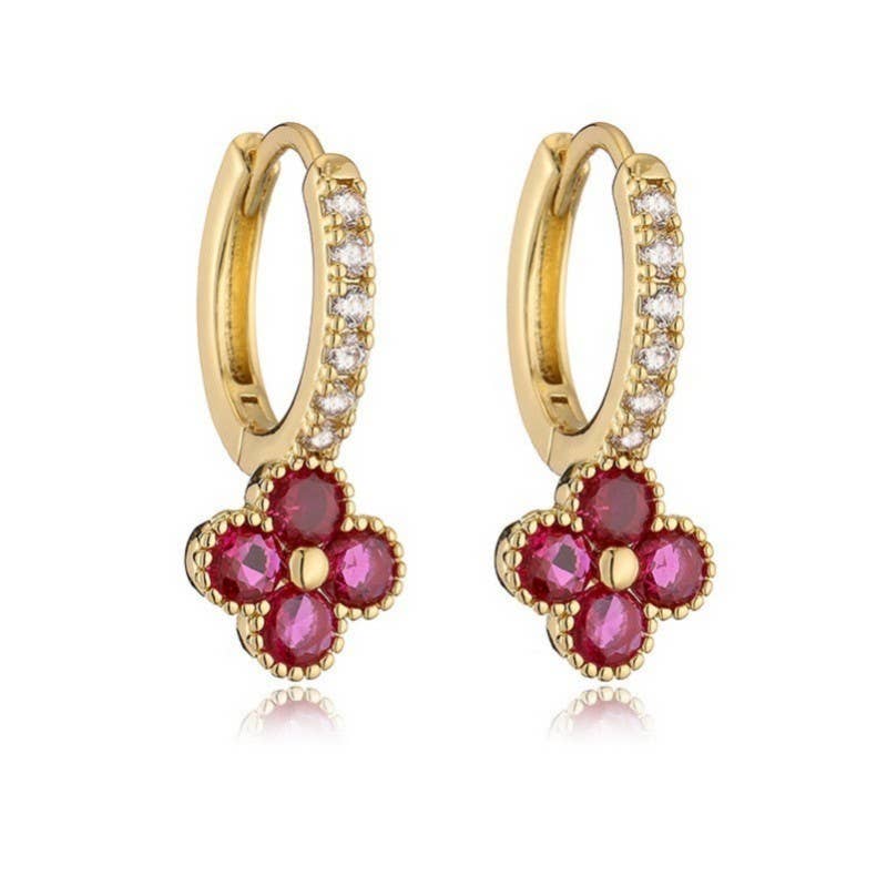 All That Glitters Clover Hoop Earrings