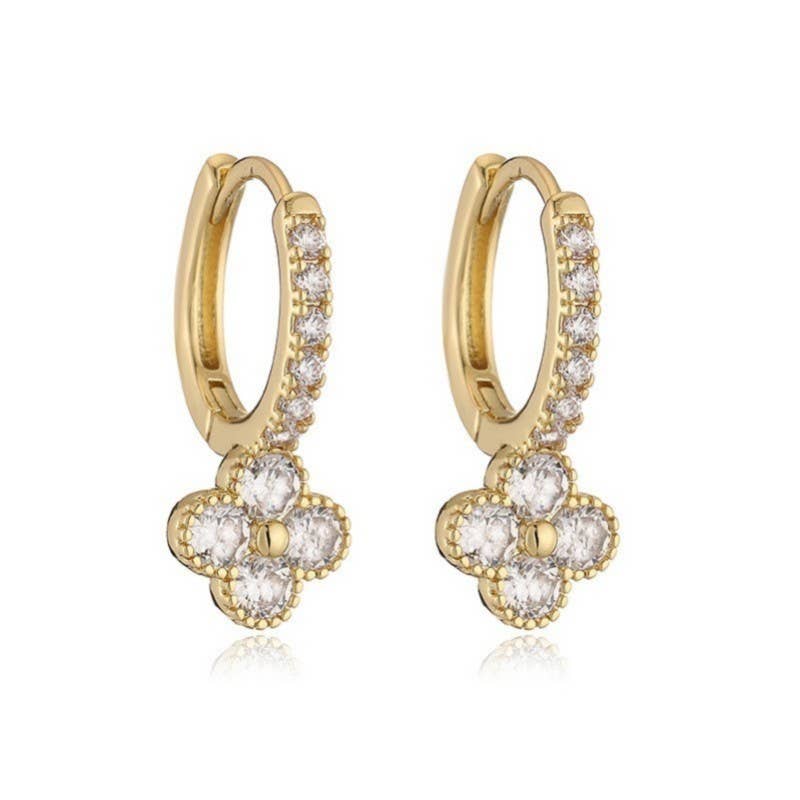 All That Glitters Clover Hoop Earrings